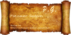 Patzauer Gedeon névjegykártya